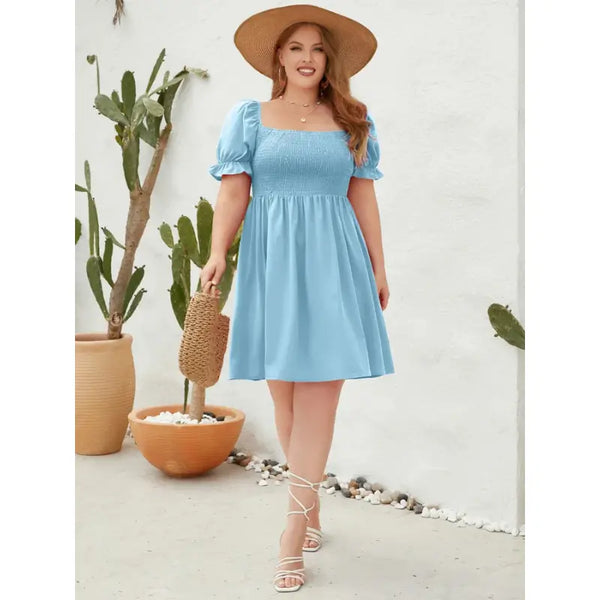 Vestido-Plus-Size-Curto-Shirred-Blue-1