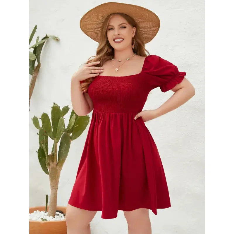 Vestido-Plus-Size-Curto-Shirred-Red-3